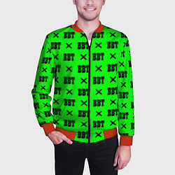 Бомбер мужской BBT logo green steel, цвет: 3D-красный — фото 2