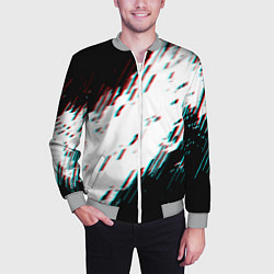 Бомбер мужской Glitch effect, цвет: 3D-меланж — фото 2