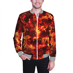 Бомбер мужской Огненный элементаль, цвет: 3D-меланж — фото 2