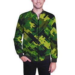 Бомбер мужской Camouflage - pattern ai art, цвет: 3D-черный — фото 2