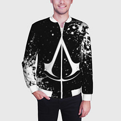 Бомбер мужской White logo of assasin, цвет: 3D-белый — фото 2