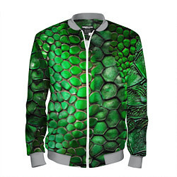 Мужской бомбер Зеленая змеиная кожа