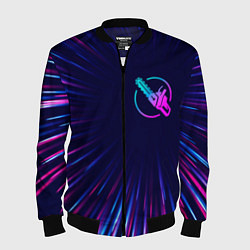 Бомбер мужской Chainsaw Man neon blast lines, цвет: 3D-черный
