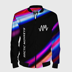Бомбер мужской Arctic Monkeys neon rock lights, цвет: 3D-черный