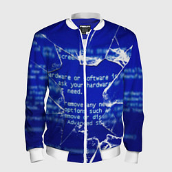 Бомбер мужской Синий экран смерти виндовс, цвет: 3D-белый