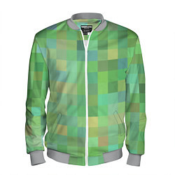 Бомбер мужской Пиксели в зеленом, цвет: 3D-меланж