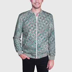 Бомбер мужской Светлый серо-голубой текстурированный, цвет: 3D-меланж — фото 2