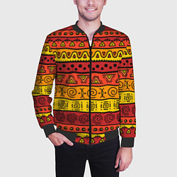Бомбер мужской Африканские этнический орнамент, цвет: 3D-черный — фото 2