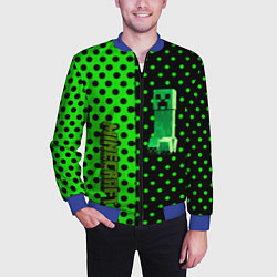 Бомбер мужской Minecraft creeper pattern, цвет: 3D-синий — фото 2