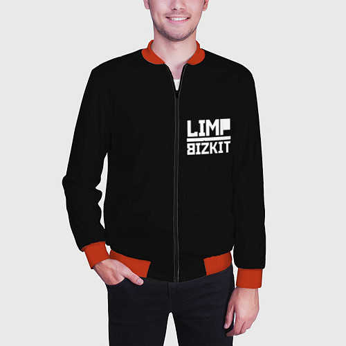 Мужской бомбер Lim Bizkit logo / 3D-Красный – фото 3