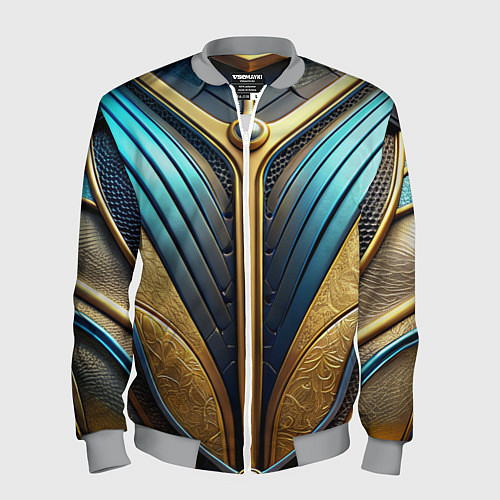 Мужской бомбер Объемная футуристичная объемная текстура из кожи / 3D-Меланж – фото 1