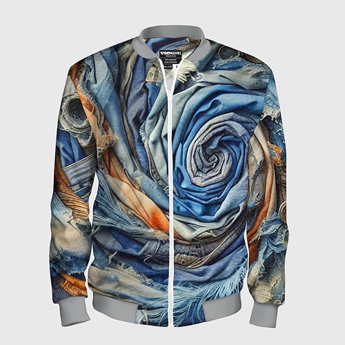 Мужской бомбер Джинсовая воронка - модный тренд / 3D-Меланж – фото 1