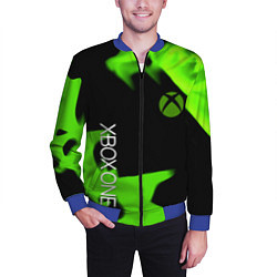 Бомбер мужской Xbox one green flame, цвет: 3D-синий — фото 2