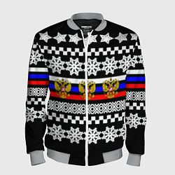 Бомбер мужской Rusiia winter pattern, цвет: 3D-меланж