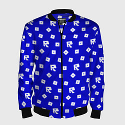 Бомбер мужской Roblox blue pattern, цвет: 3D-черный