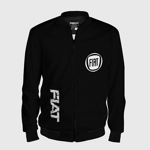 Мужской бомбер FIAT logo white auto / 3D-Черный – фото 1