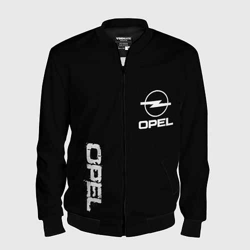 Мужской бомбер Opel white logo / 3D-Черный – фото 1