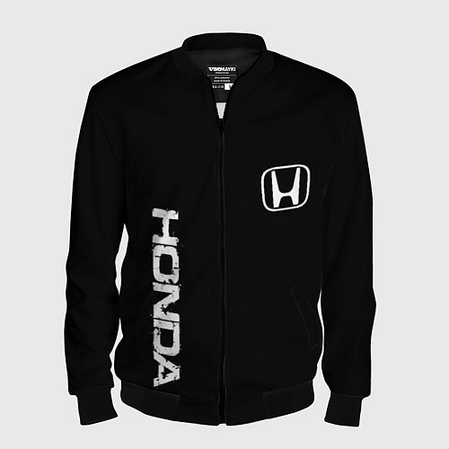 Мужской бомбер Honda white logo auto / 3D-Черный – фото 1