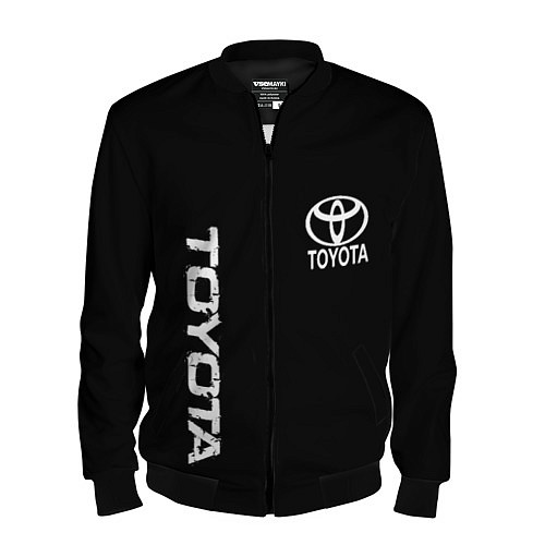 Мужской бомбер Toyota logo white steel / 3D-Черный – фото 1