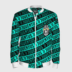 Бомбер мужской Juventus pattern logo steel, цвет: 3D-белый
