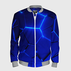 Мужской бомбер Текстура темных синих неоновые плиты