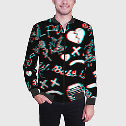 Бомбер мужской Lil Peep logo glitch, цвет: 3D-черный — фото 2
