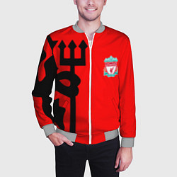 Бомбер мужской Liverpool fc sport steel, цвет: 3D-меланж — фото 2