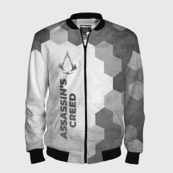 Бомбер мужской Assassins Creed - white gradient по-вертикали, цвет: 3D-черный