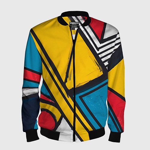 Мужской бомбер Загаражное граффити / 3D-Черный – фото 1