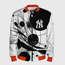 Бомбер мужской New York Yankees baseball team - abstraction, цвет: 3D-красный