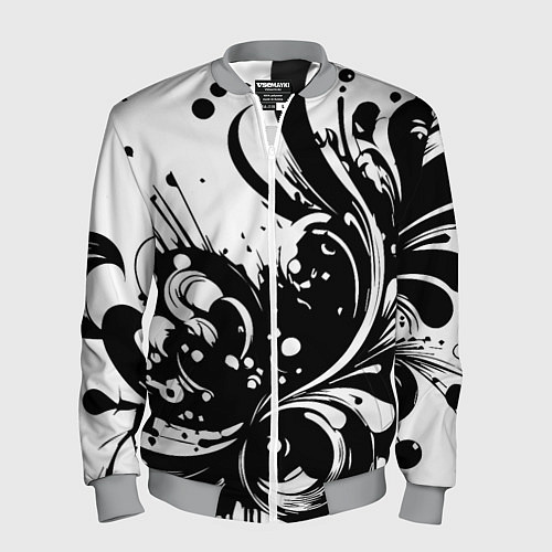 Мужской бомбер Модная растительная абстракция - нейроарт / 3D-Меланж – фото 1