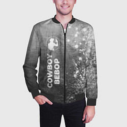 Бомбер мужской Cowboy Bebop - grey gradient по-вертикали, цвет: 3D-черный — фото 2