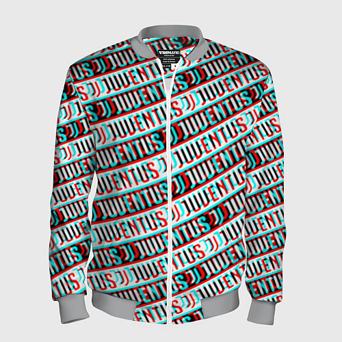 Мужской бомбер Ювентус глитч паттерн / 3D-Меланж – фото 1