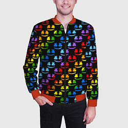 Бомбер мужской Marshmello dj colors, цвет: 3D-красный — фото 2