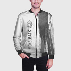 Бомбер мужской Nickelback - white gradient по-вертикали, цвет: 3D-черный — фото 2