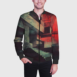 Бомбер мужской Бетонный брутализм, цвет: 3D-черный — фото 2