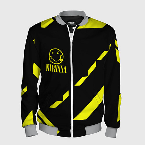 Мужской бомбер Nirvana geometry yellow / 3D-Меланж – фото 1
