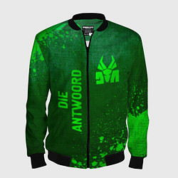 Бомбер мужской Die Antwoord - green gradient вертикально, цвет: 3D-черный