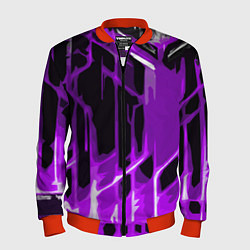 Мужской бомбер Abstract purple stripes on a black background