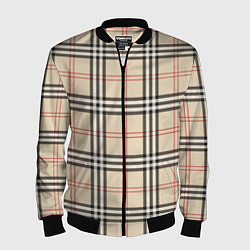 Бомбер мужской Стильная клетка - шотландка, цвет: 3D-черный