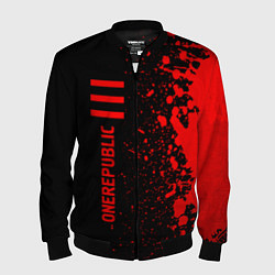 Бомбер мужской OneRepublic - red gradient по-вертикали, цвет: 3D-черный