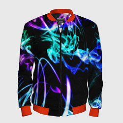 Бомбер мужской Неоновый дым текстура, цвет: 3D-красный