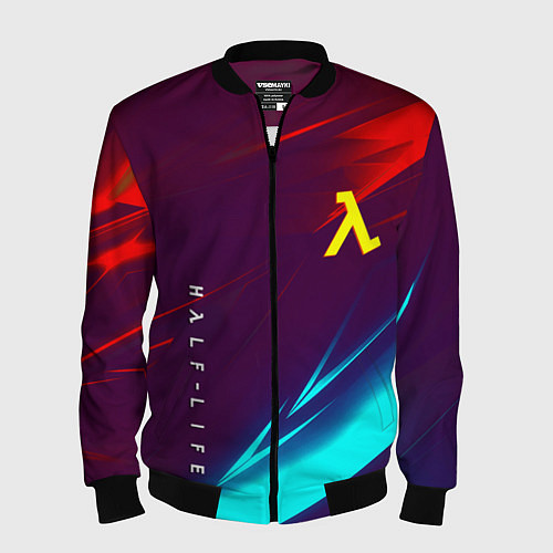 Мужской бомбер Half life stripes neon / 3D-Черный – фото 1