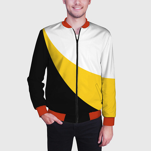 Мужской бомбер Сокрушу пред ним врагов его большой герб / 3D-Красный – фото 3