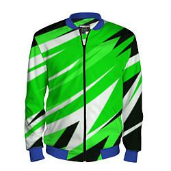 Мужской бомбер Geometry stripes green