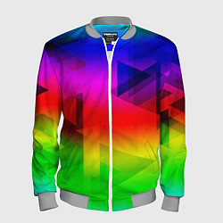 Мужской бомбер Неоновая геометрия градиент