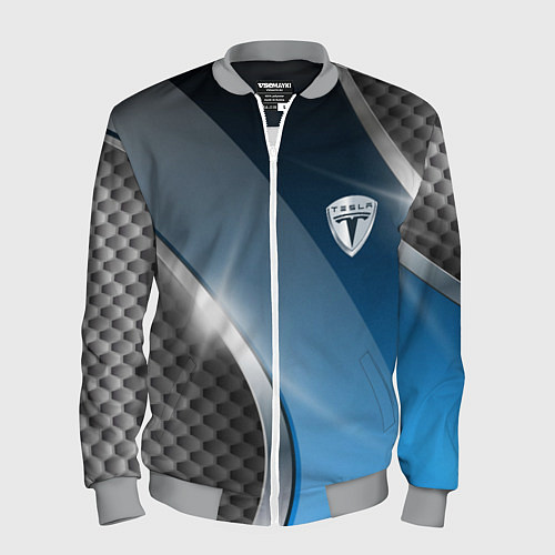 Мужской бомбер Tesla carbon steel / 3D-Меланж – фото 1