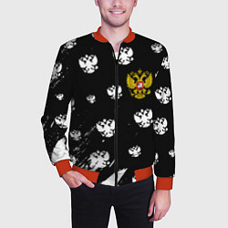 Бомбер мужской Герб РФ паттерн, цвет: 3D-красный — фото 2