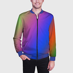 Бомбер мужской Градиент полосы, цвет: 3D-синий — фото 2