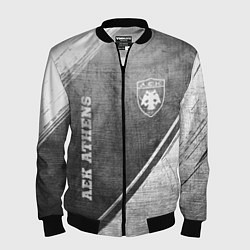 Бомбер мужской AEK Athens - grey gradient вертикально, цвет: 3D-черный